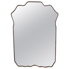 Mid-Century Italian Wall Mirror with Brass Frame (circa 1950s)