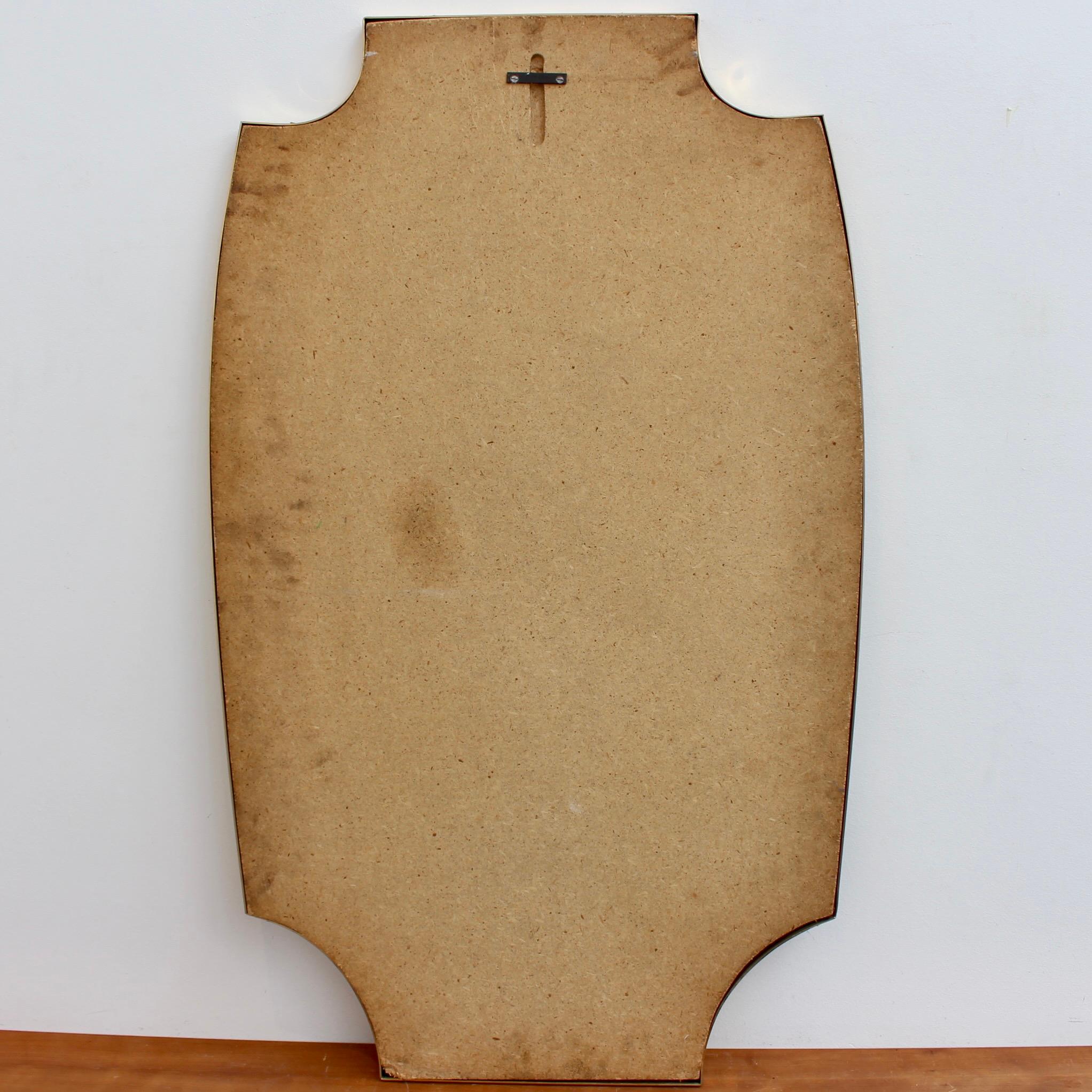 Mid-Century Italian Wall Mirror with Brass Frame 'circa 1950s', Large 5