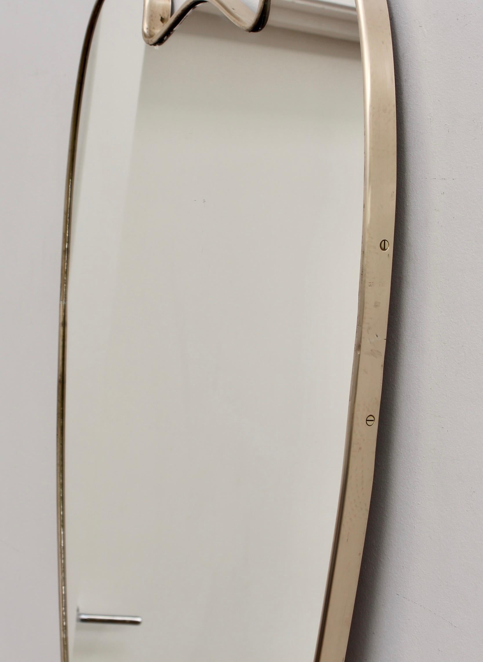 Mid-Century Italian Wall Mirror with Brass Frame 'circa 1950s' Large 5