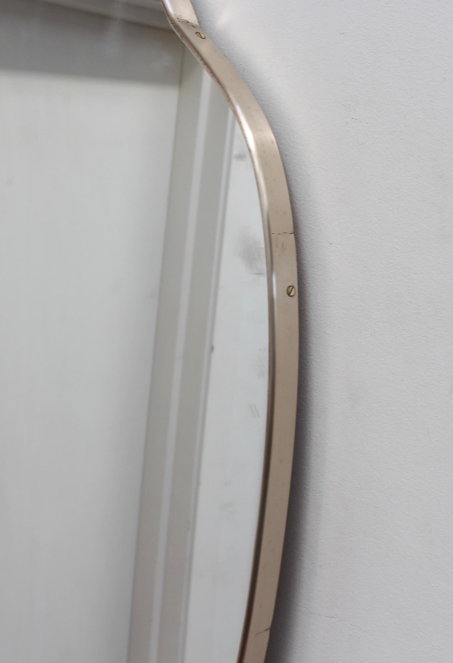 Mid-Century Italian Wall Mirror with Brass Frame (circa 1950s) - Large 5