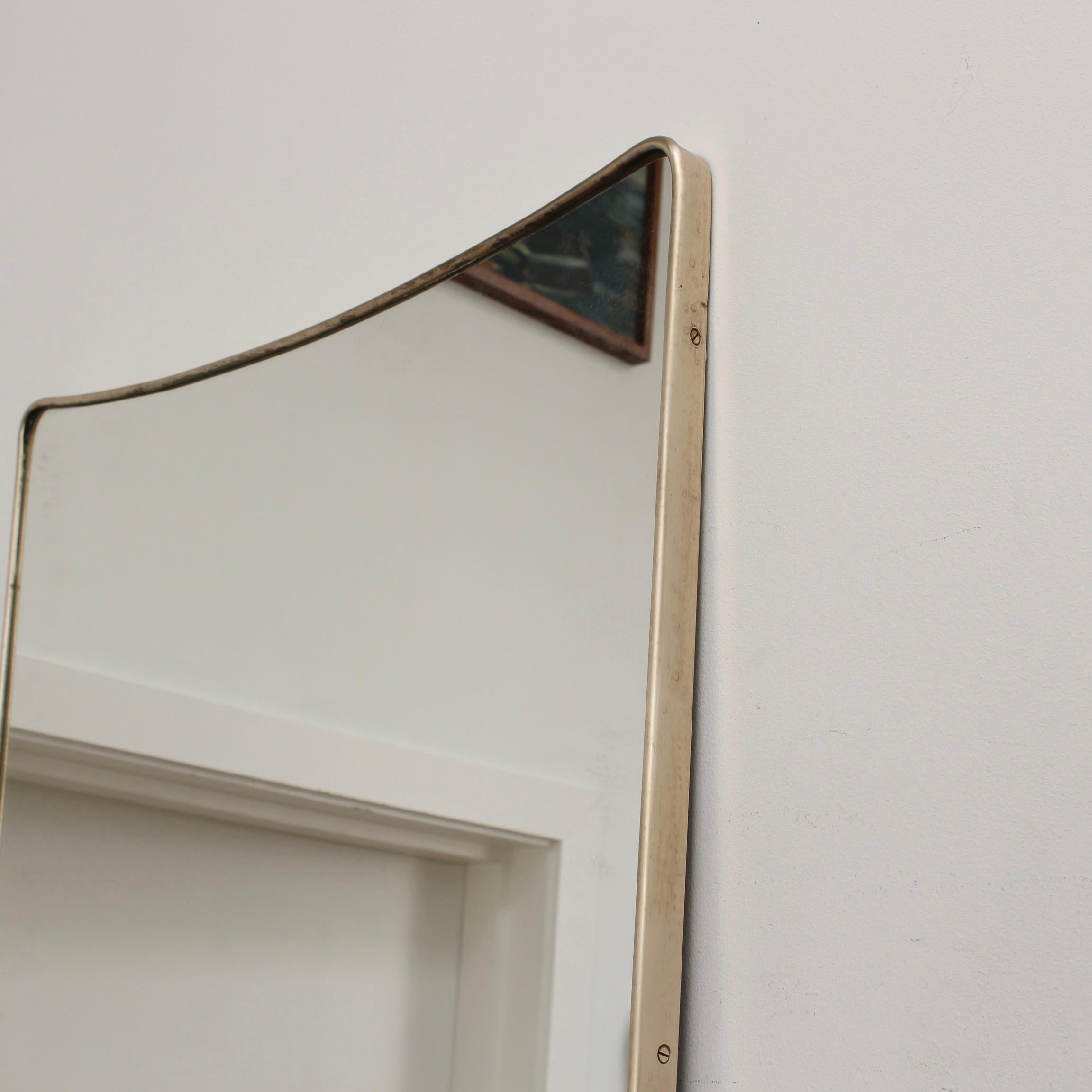 Mid-Century Italian Wall Mirror with Brass Frame 'circa 1950s' - Large For Sale 5