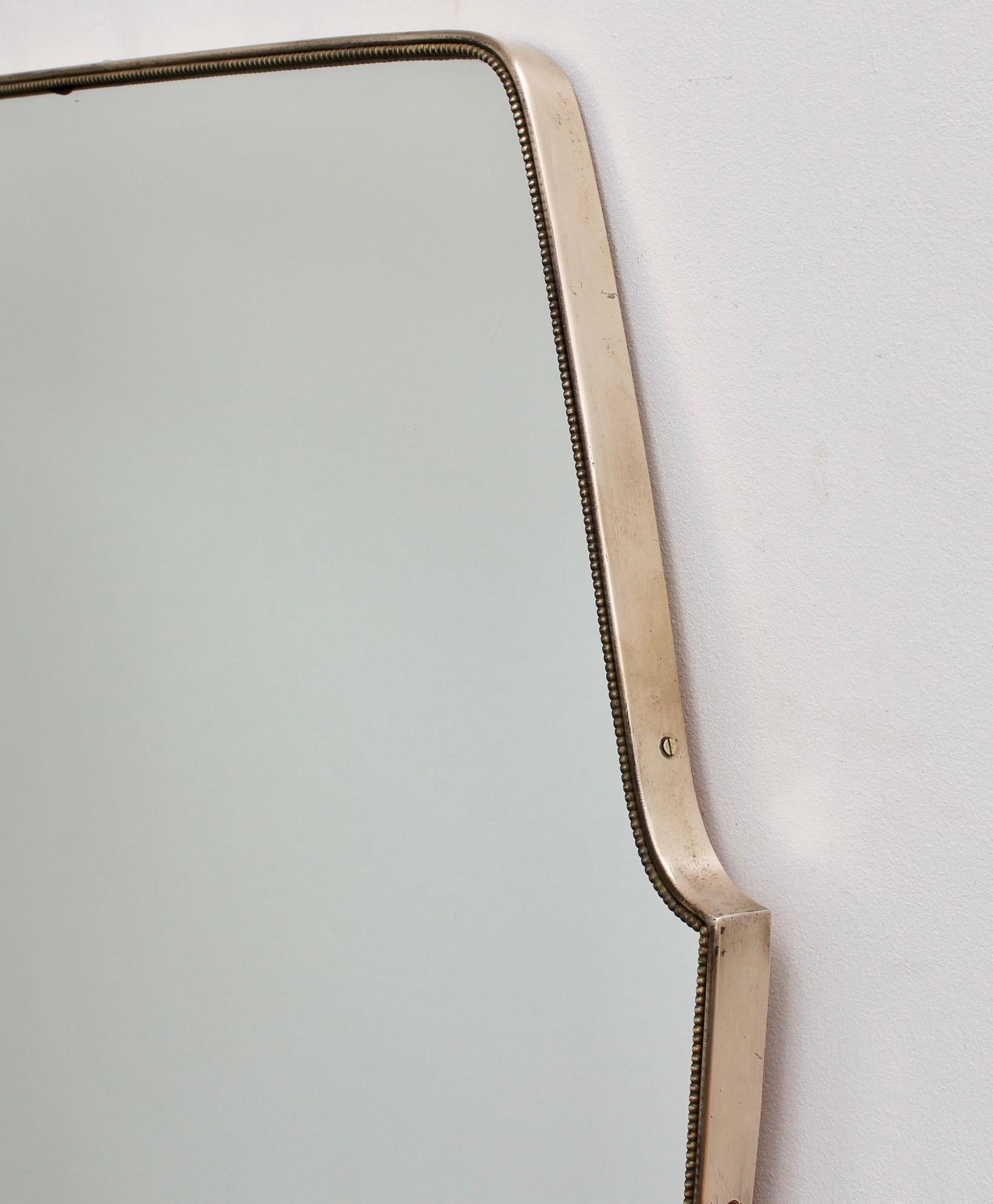 Mid-Century Italian Wall Mirror with Brass Frame 'circa 1950s', Large 4
