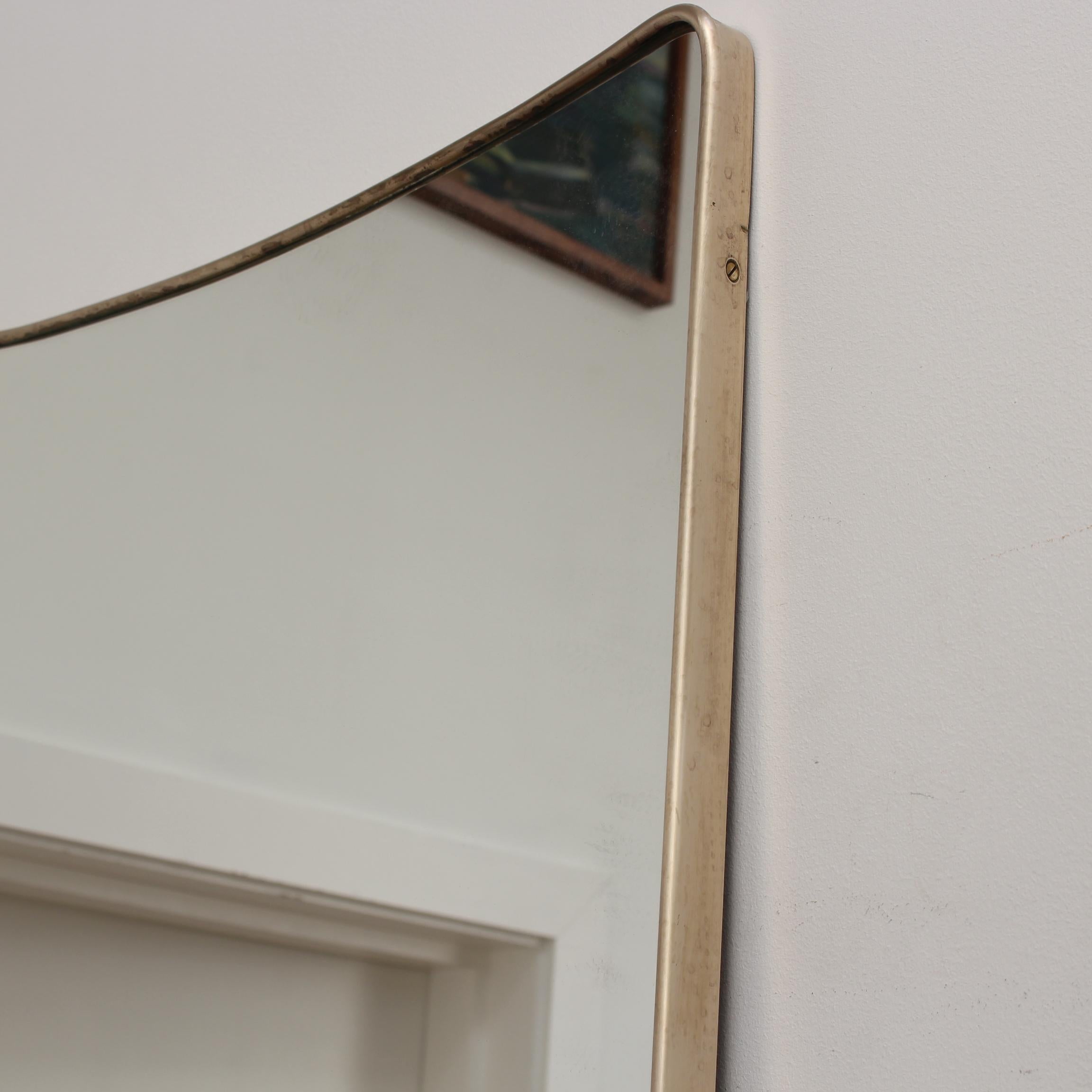 Mid-Century Italian Wall Mirror with Brass Frame 'circa 1950s' - Large For Sale 6