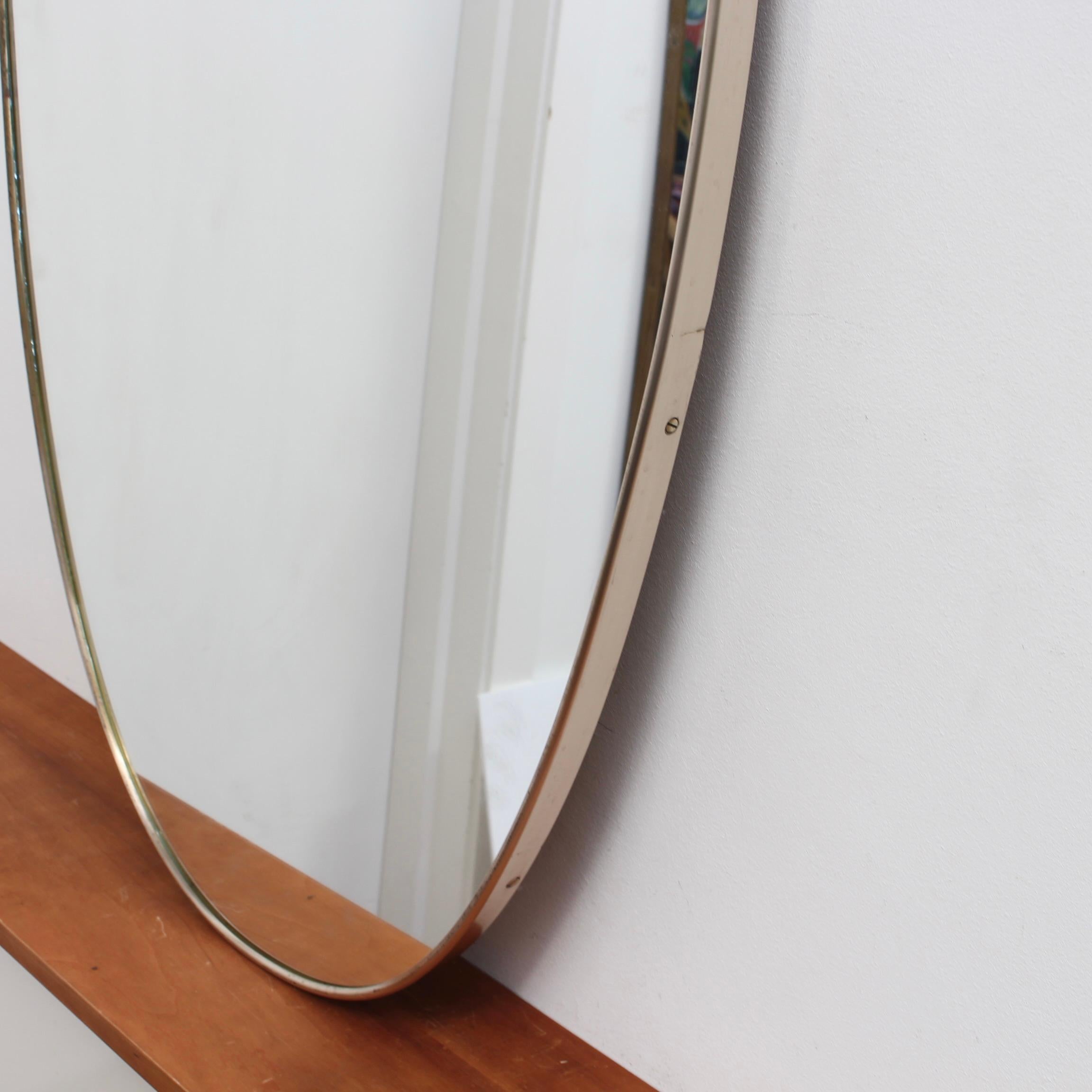 Mid-Century Italian Wall Mirror with Brass Frame (circa 1950s) - Large 7