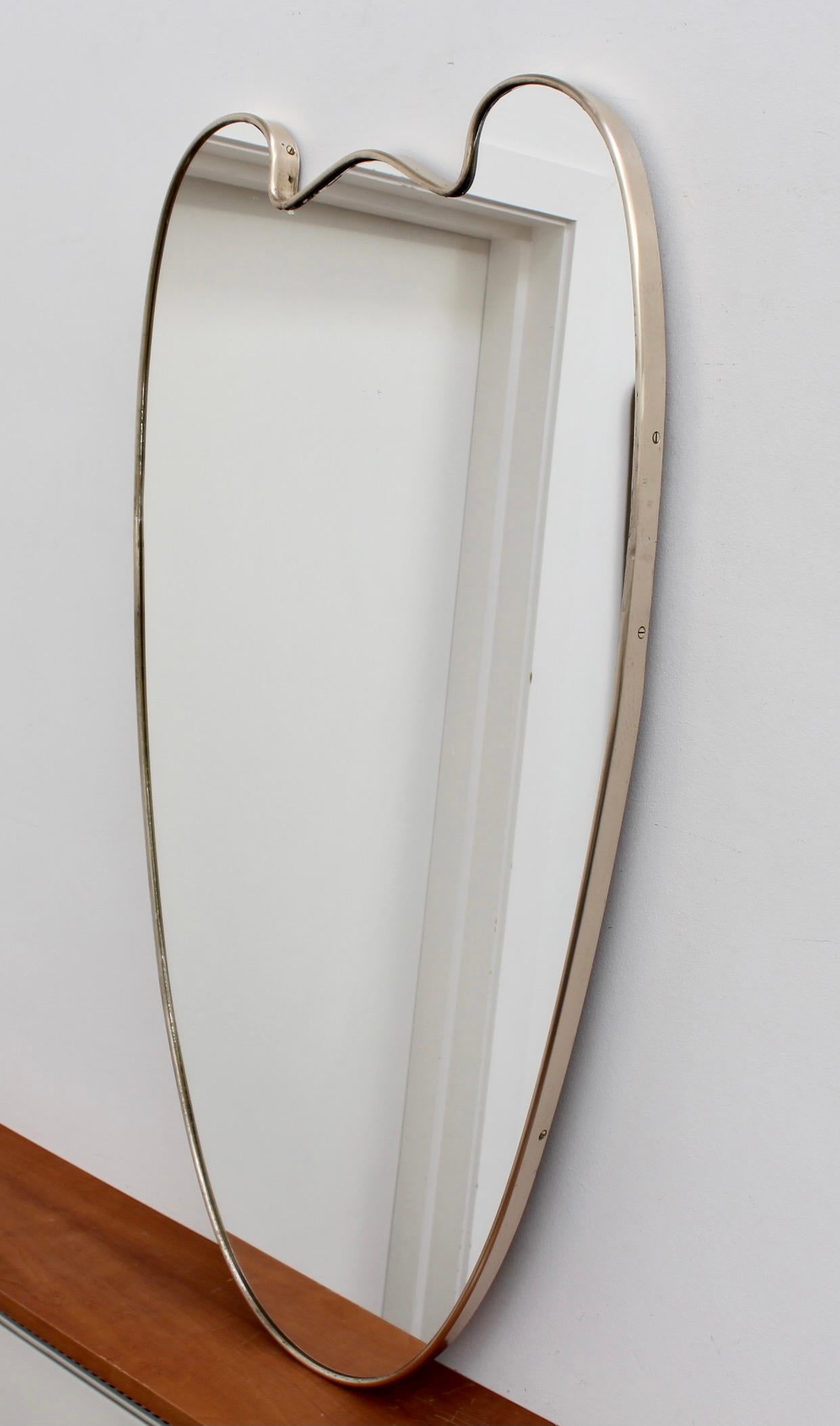 Mid-Century Italian Wall Mirror with Brass Frame 'circa 1950s' Large 8