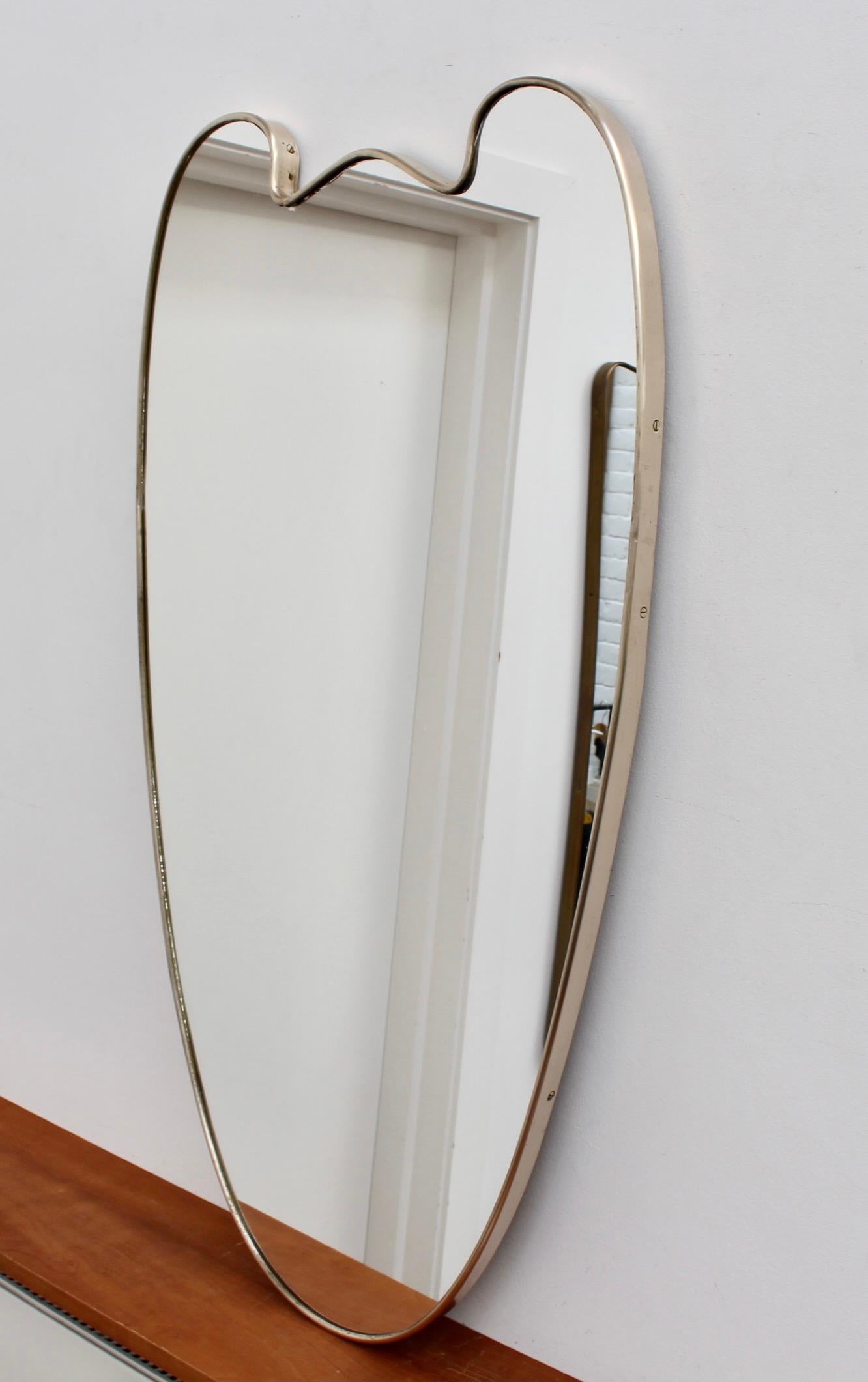 Mid-Century Italian Wall Mirror with Brass Frame 'circa 1950s' Large 9