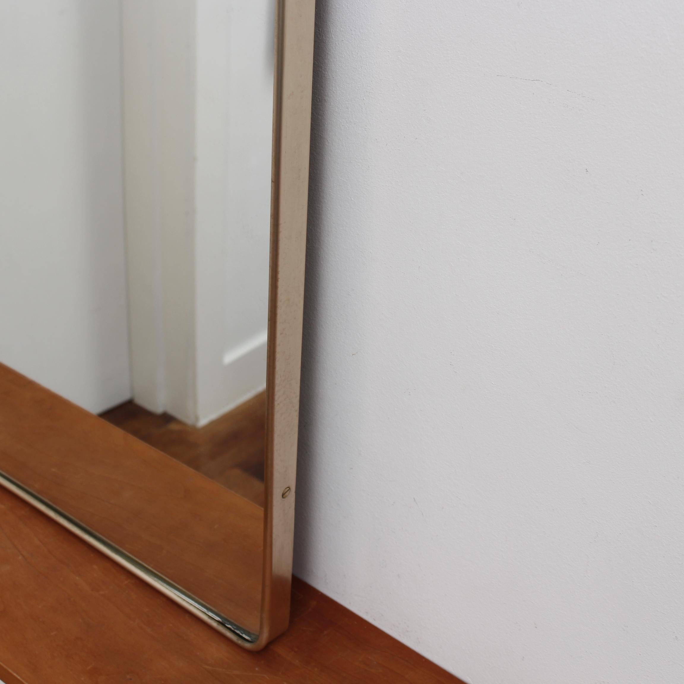 Mid-Century Italian Wall Mirror with Brass Frame 'circa 1950s' - Large For Sale 10