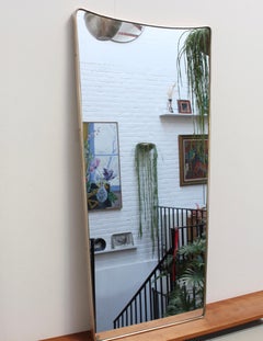 Mid-Century Italian Wall Mirror with Brass Frame (circa 1950s) - Large