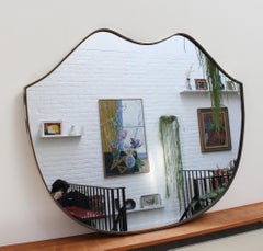Mid-Century Italian Wall Mirror with Brass Frame 'circa 1950s', Large