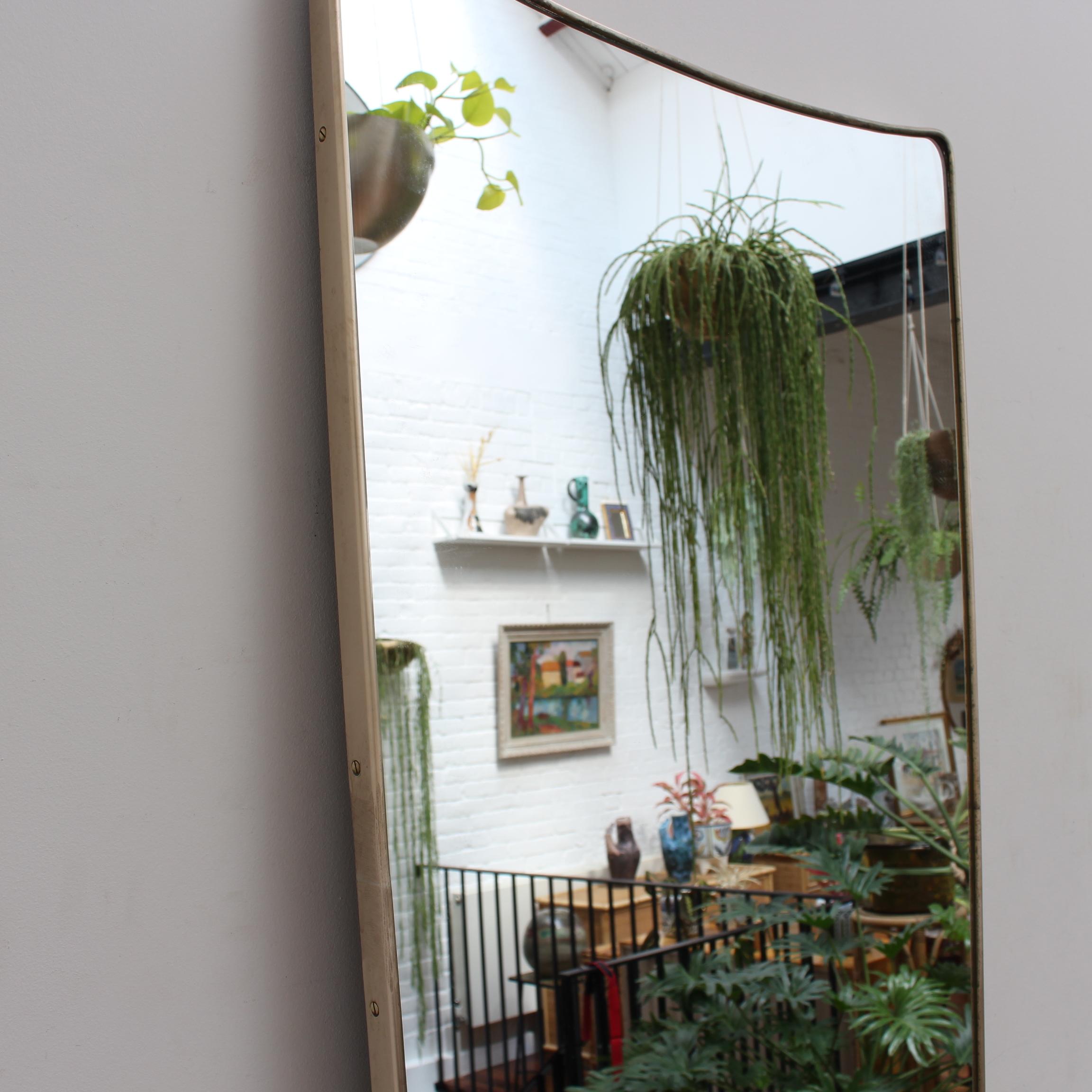 Mid-20th Century Mid-Century Italian Wall Mirror with Brass Frame 'circa 1950s' - Large For Sale