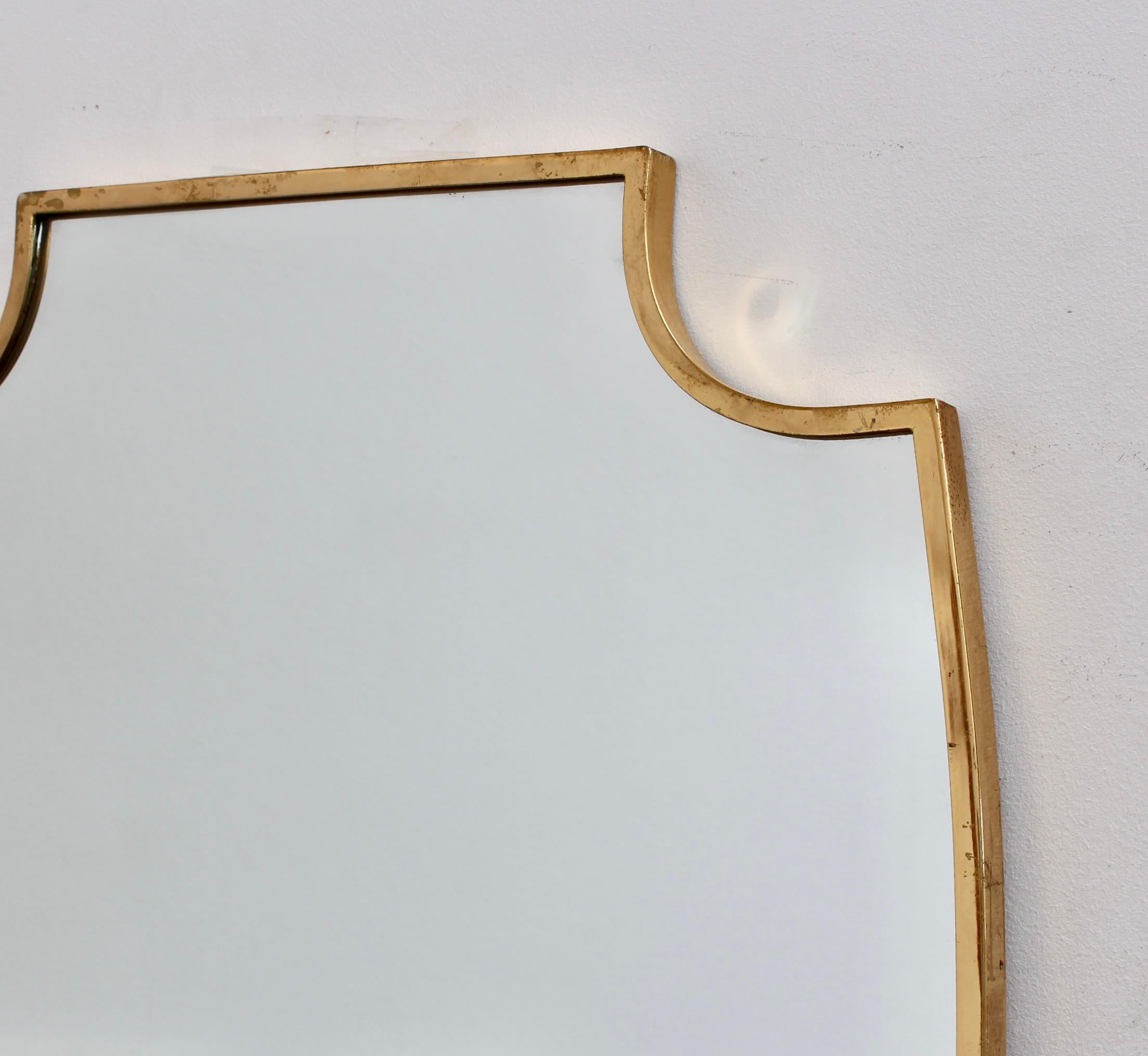 Mid-Century Italian Wall Mirror with Brass Frame 'circa 1950s', Large 1