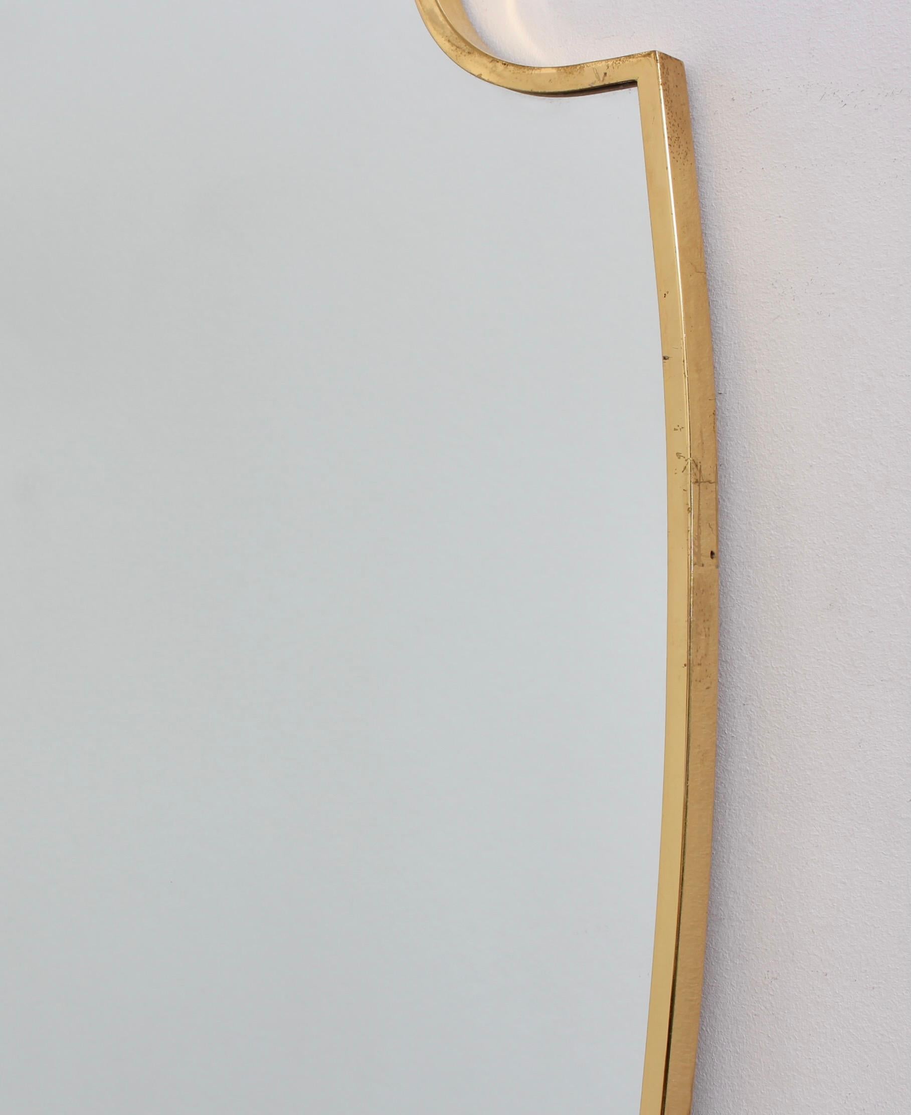 Mid-Century Italian Wall Mirror with Brass Frame 'circa 1950s', Large 2