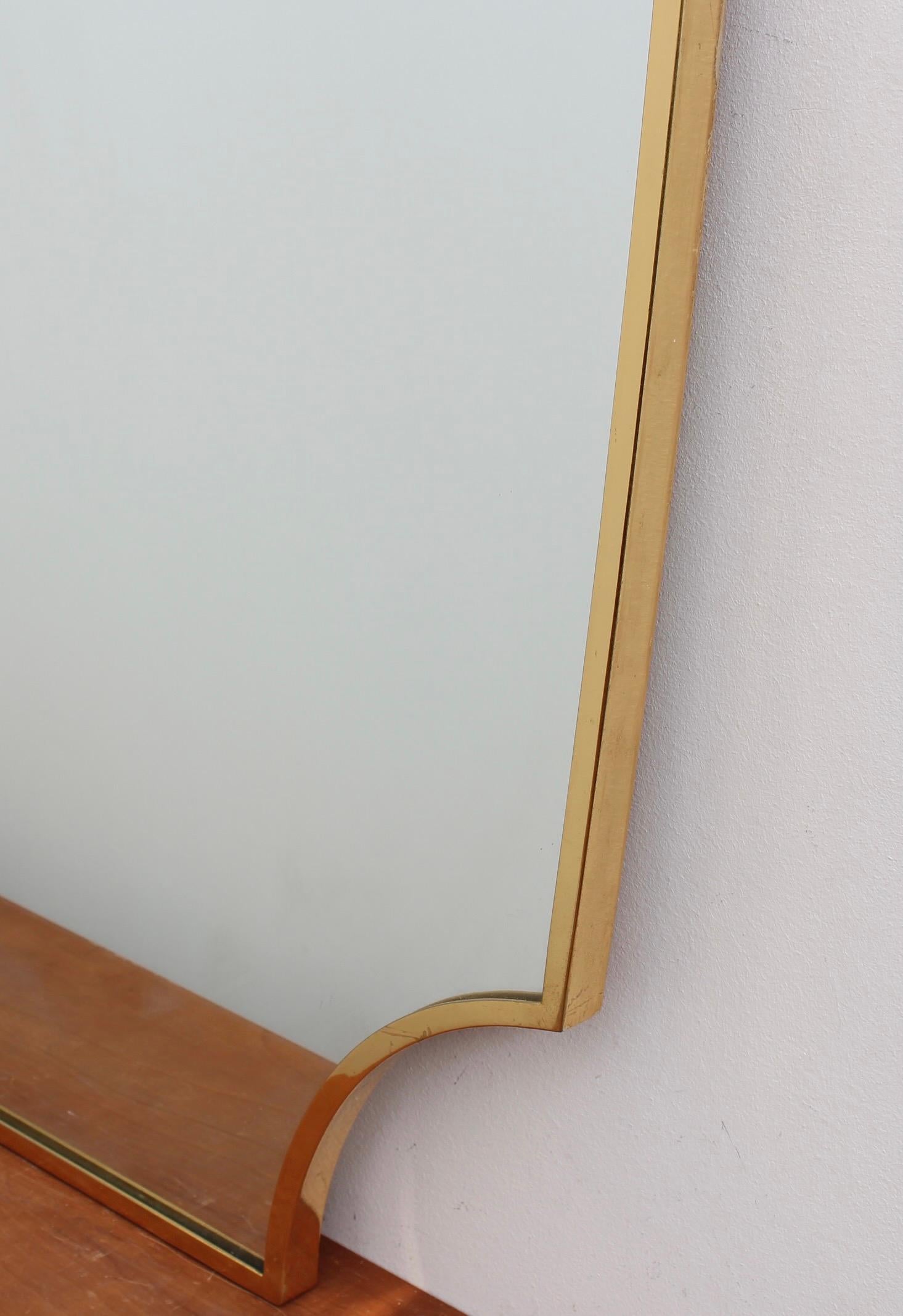 Mid-Century Italian Wall Mirror with Brass Frame 'circa 1950s', Large 4