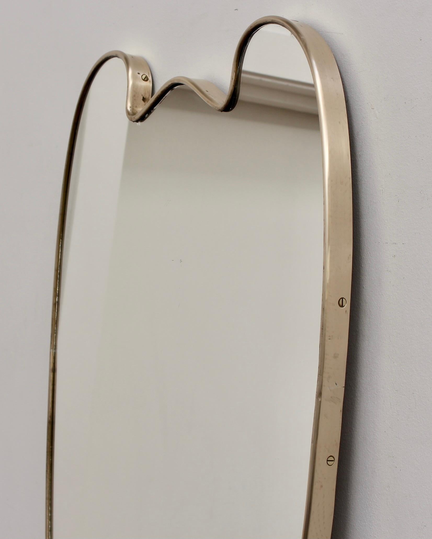 Mid-Century Italian Wall Mirror with Brass Frame 'circa 1950s' Large 4