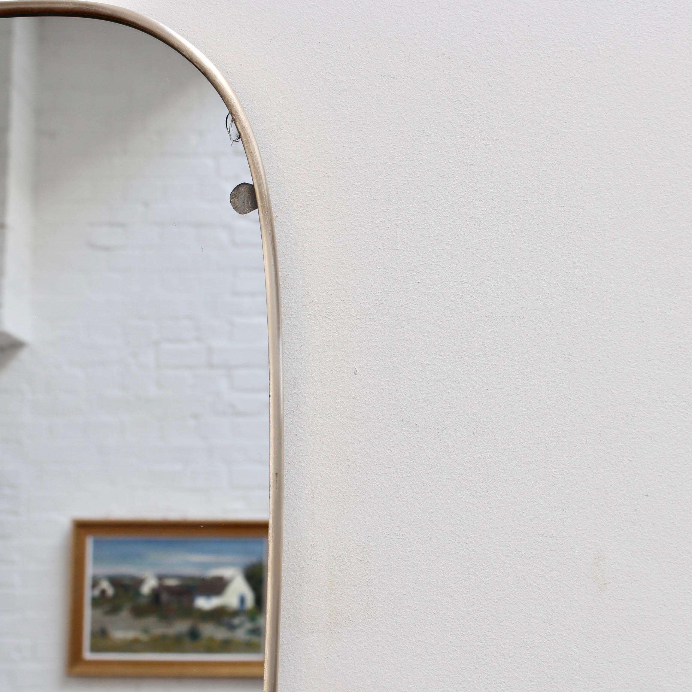 Mid-Century Italian Wall Mirror with Brass Frame (circa 1950s) - Large 4
