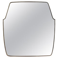Mid-Century Italian Wall Mirror with Brass Frame 'circa 1950s', Large