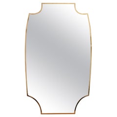 Mid-Century Italian Wall Mirror with Brass Frame 'circa 1950s', Large
