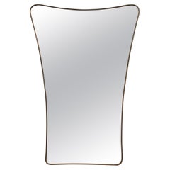 Mid-Century Italian Wall Mirror with Brass Frame (circa 1950s) - Large