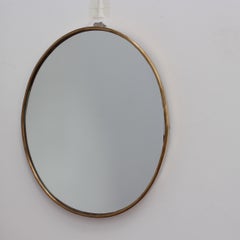 Midcentury Italian Wall Mirror with Brass Frame ‘circa 1950s’, Small