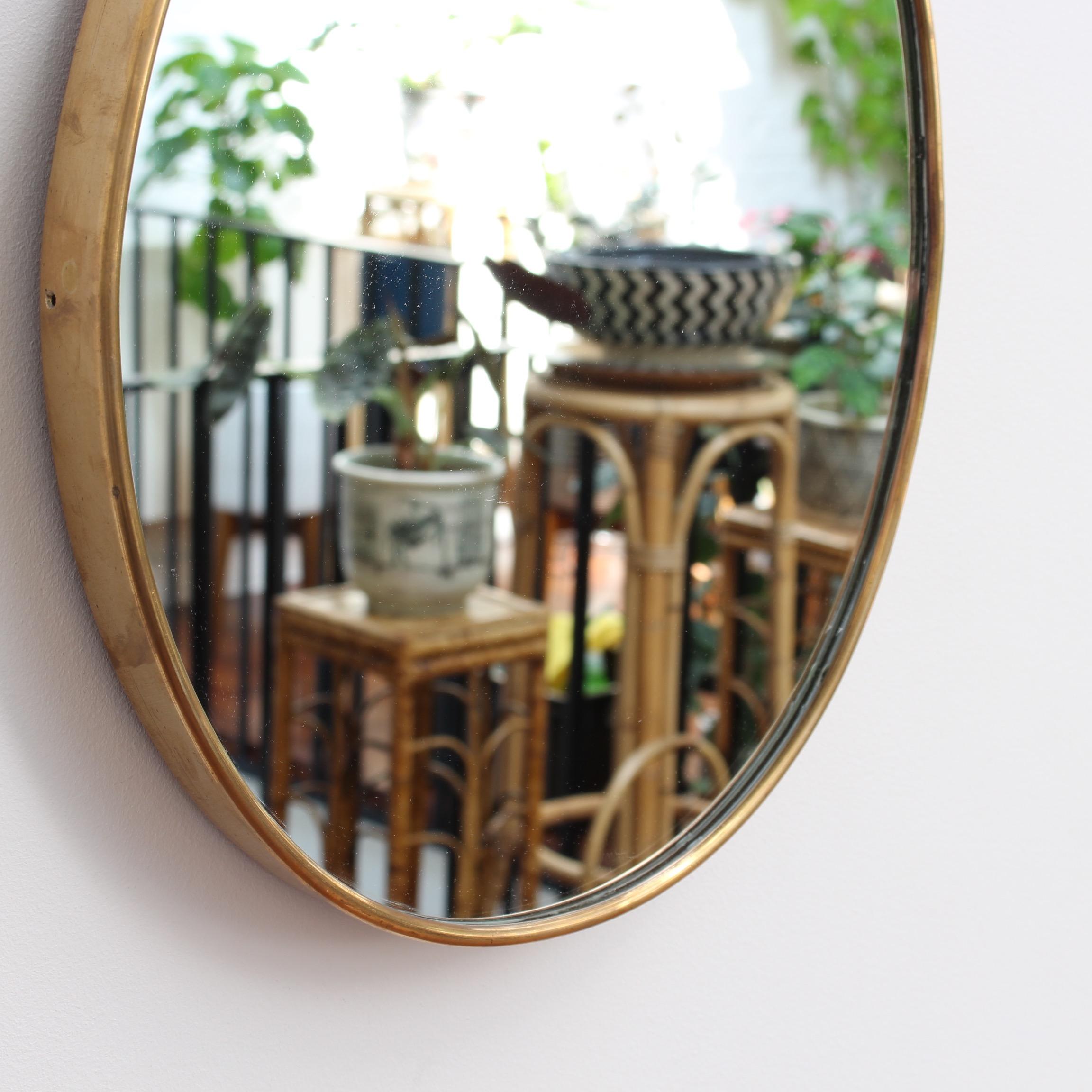 Midcentury Italian Wall Mirror with Brass Frame ‘circa 1950s’, Small 1
