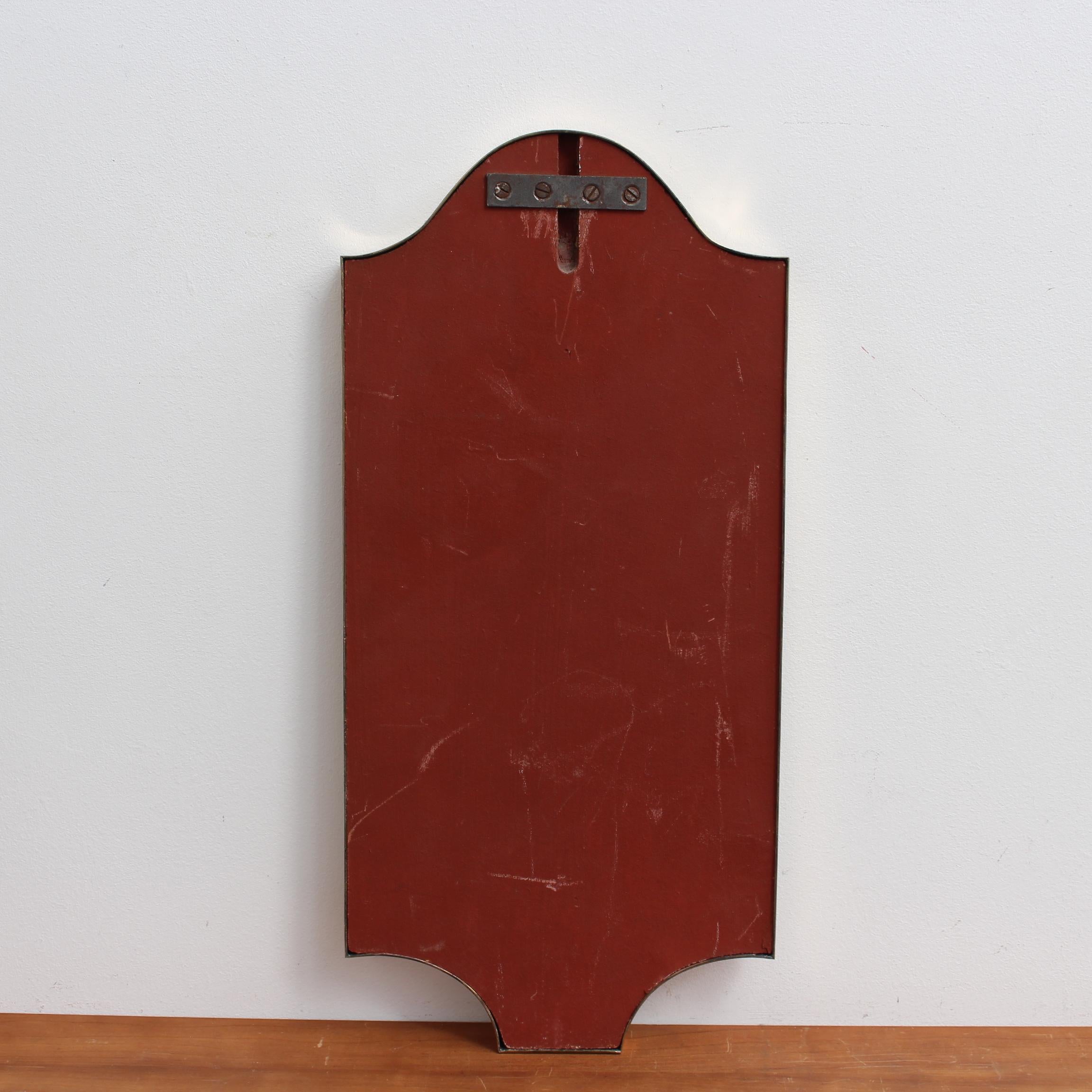Mid-Century Italian Wall Mirror with Brass Frame (circa 1950s) - Small For Sale 4