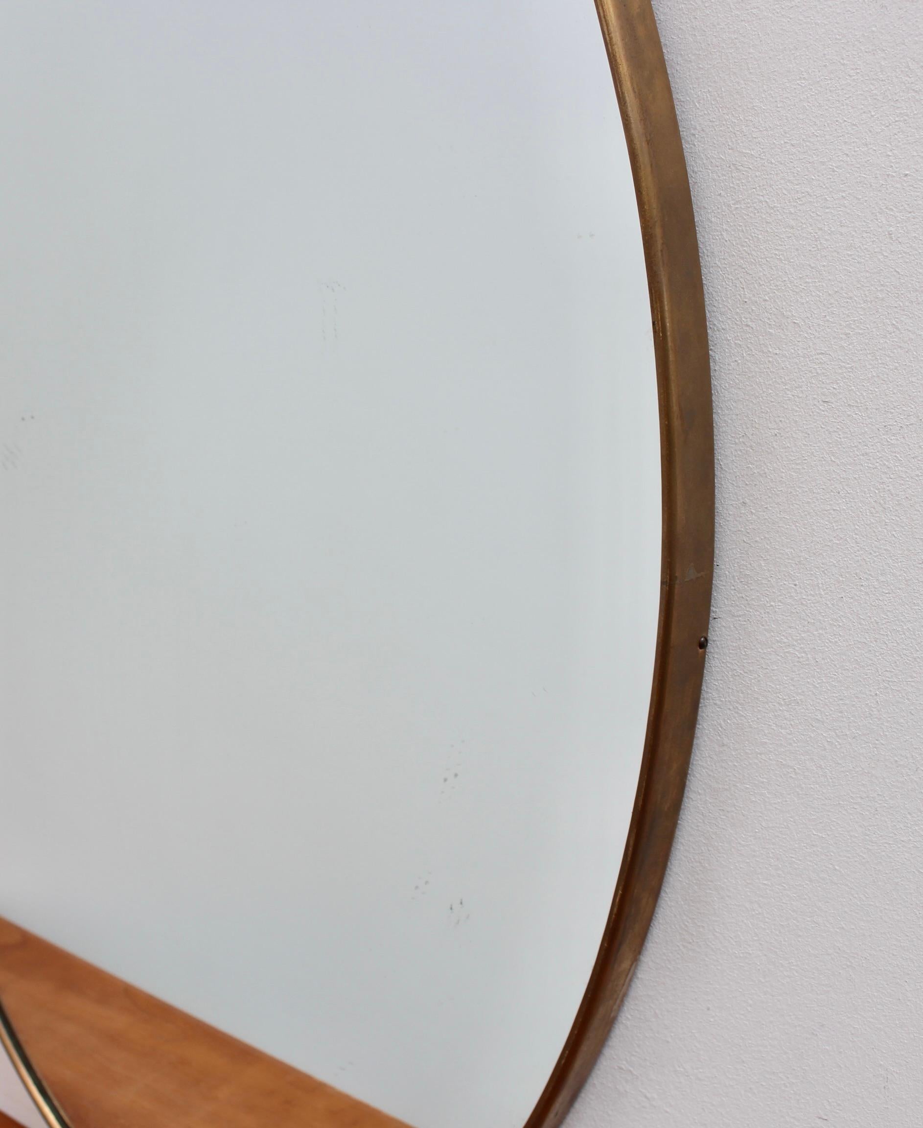 Mid-Century Italian Wall Mirror with Brass Frame (circa 1960s) 5