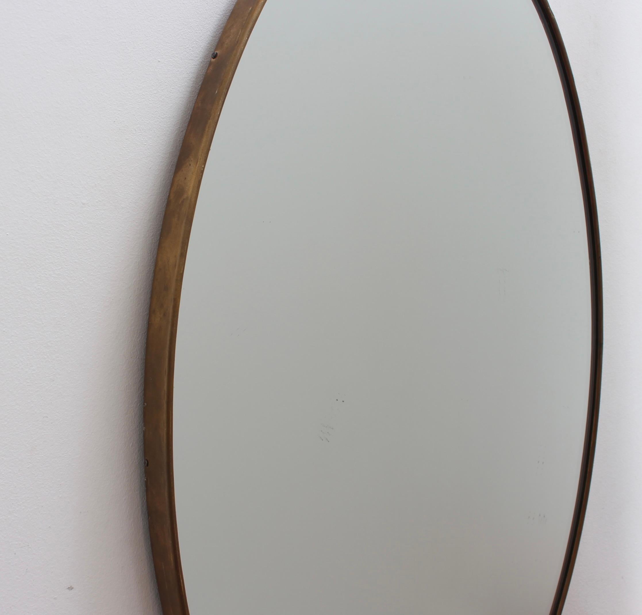 Mid-Century Italian Wall Mirror with Brass Frame (circa 1960s) 2