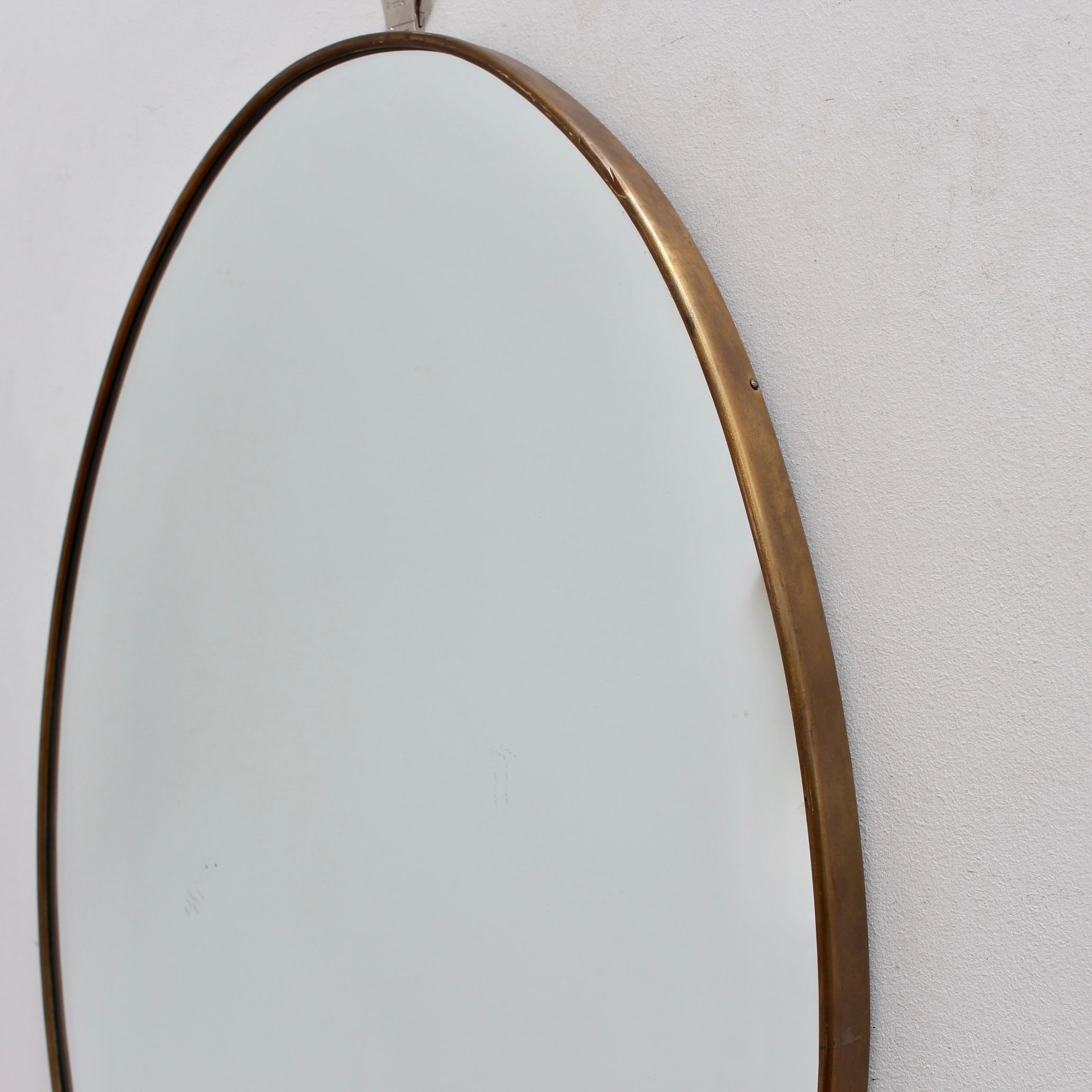 Mid-Century Italian Wall Mirror with Brass Frame (circa 1960s) 4
