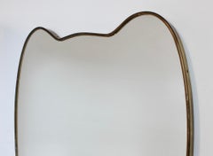 Mid-Century Italian Wall Mirror with Brass Frame