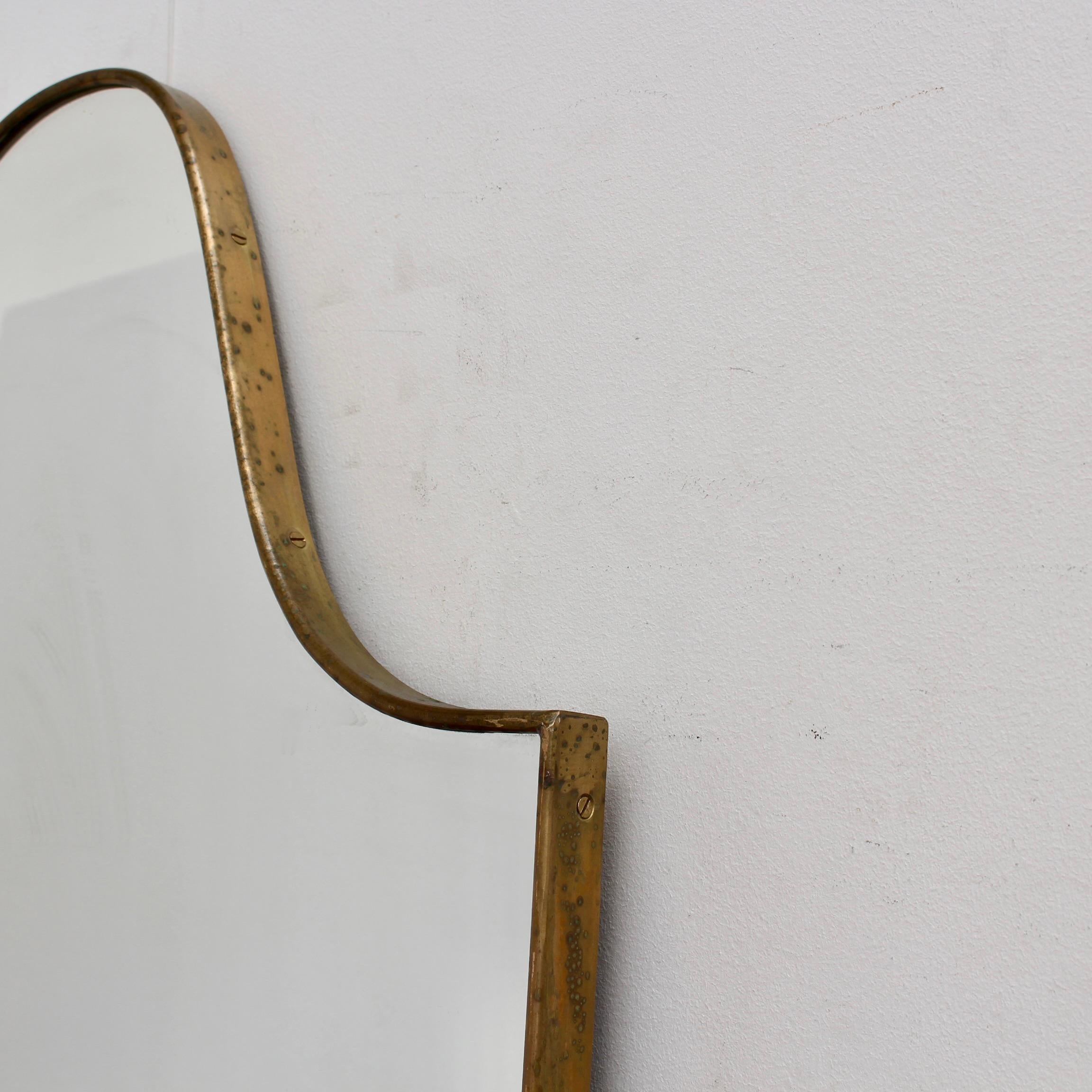 Mid-Century Italian Wall Mirror with Brass Frame - Large  5
