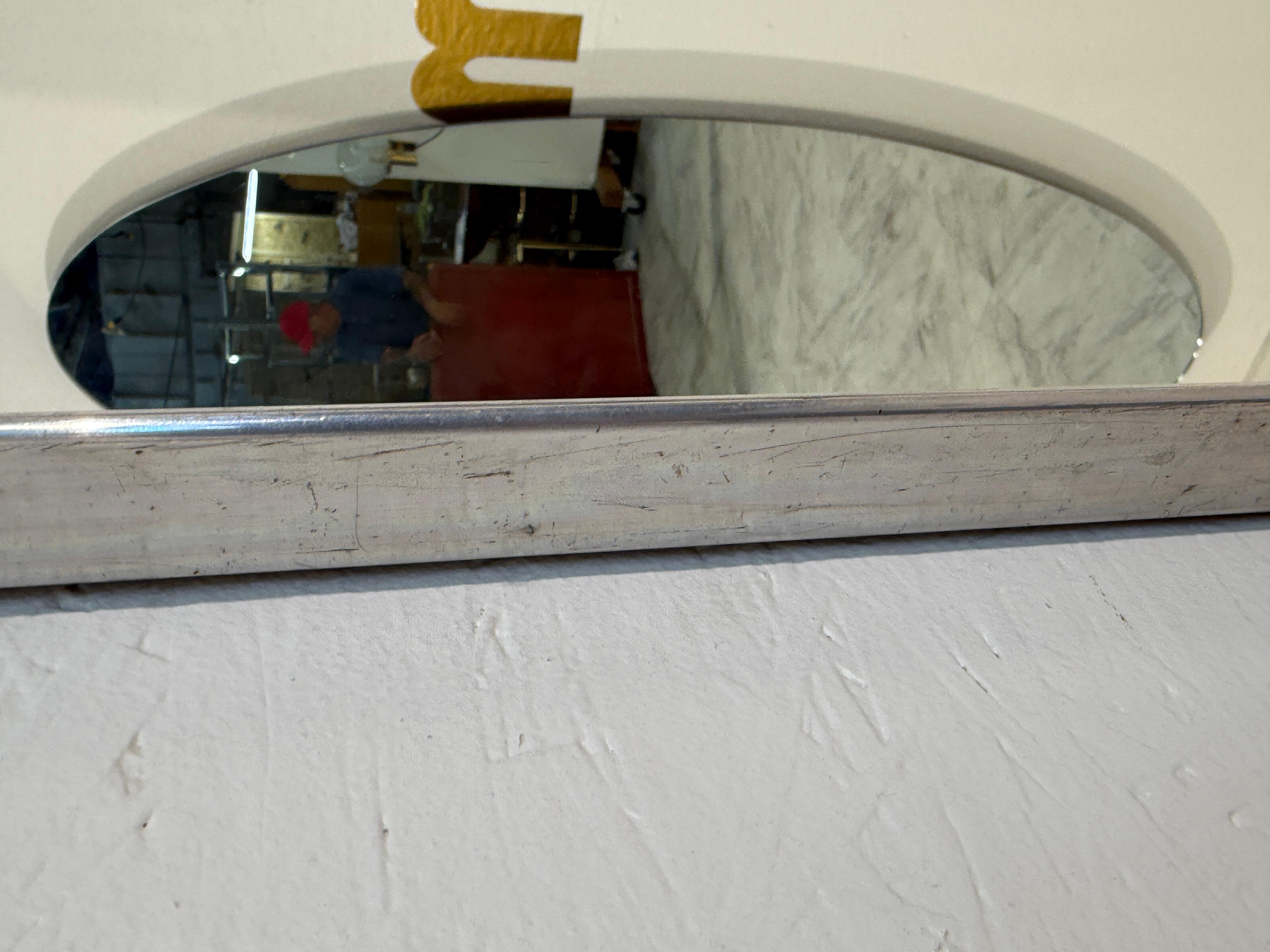 Milieu du XXe siècle Miroir mural italien du milieu du siècle avec cadre chromé, années 1960 en vente