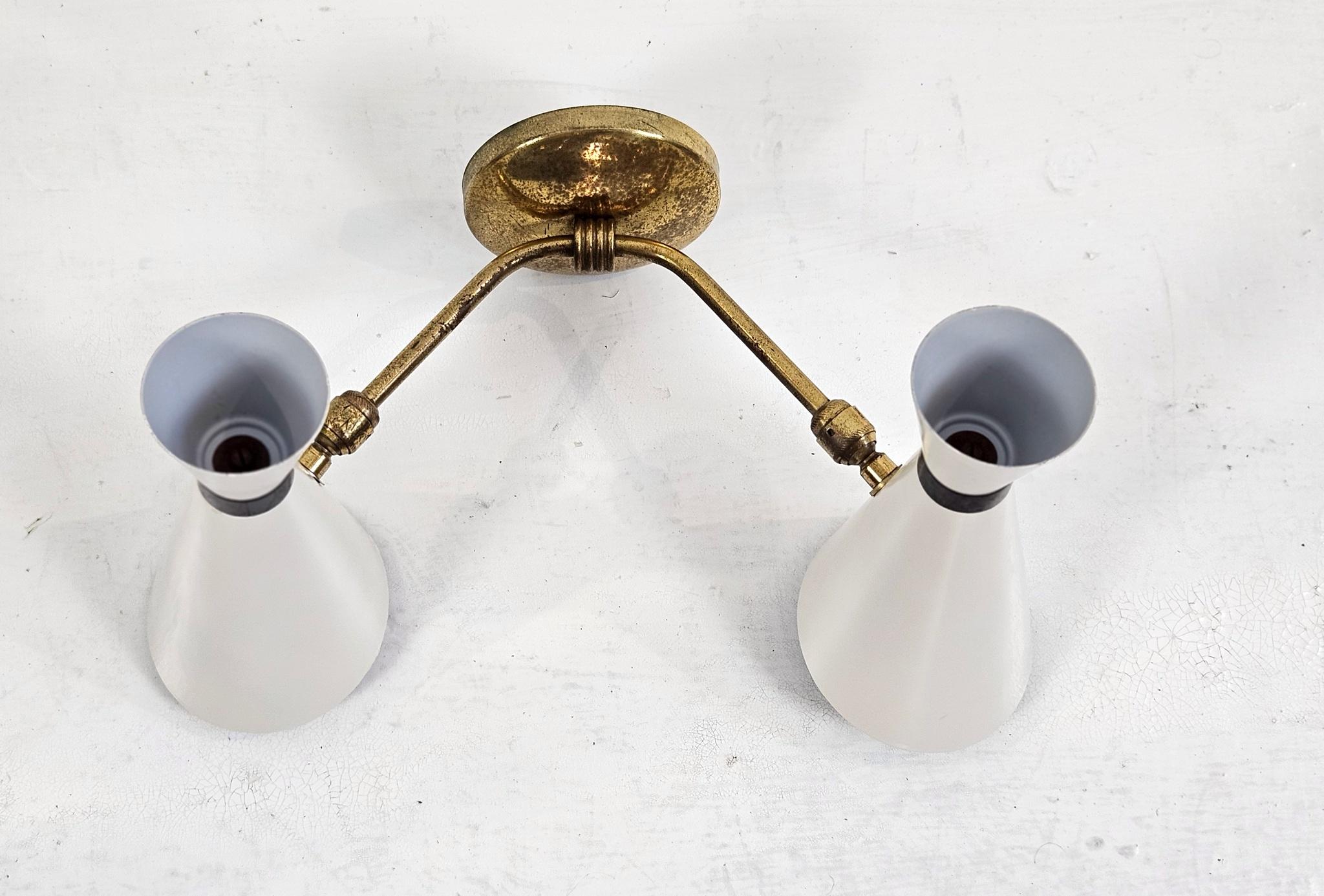 Aplique de pared italiano de mediados de siglo Aluminio en venta