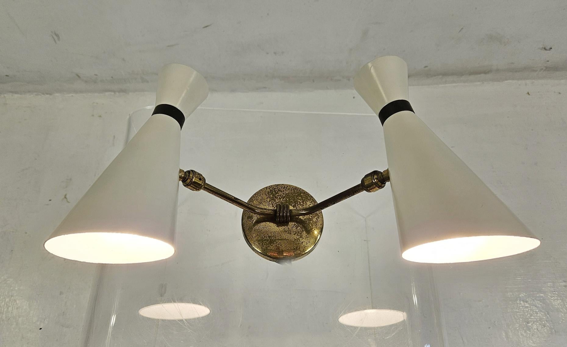 Aplique de pared italiano de mediados de siglo en venta 1