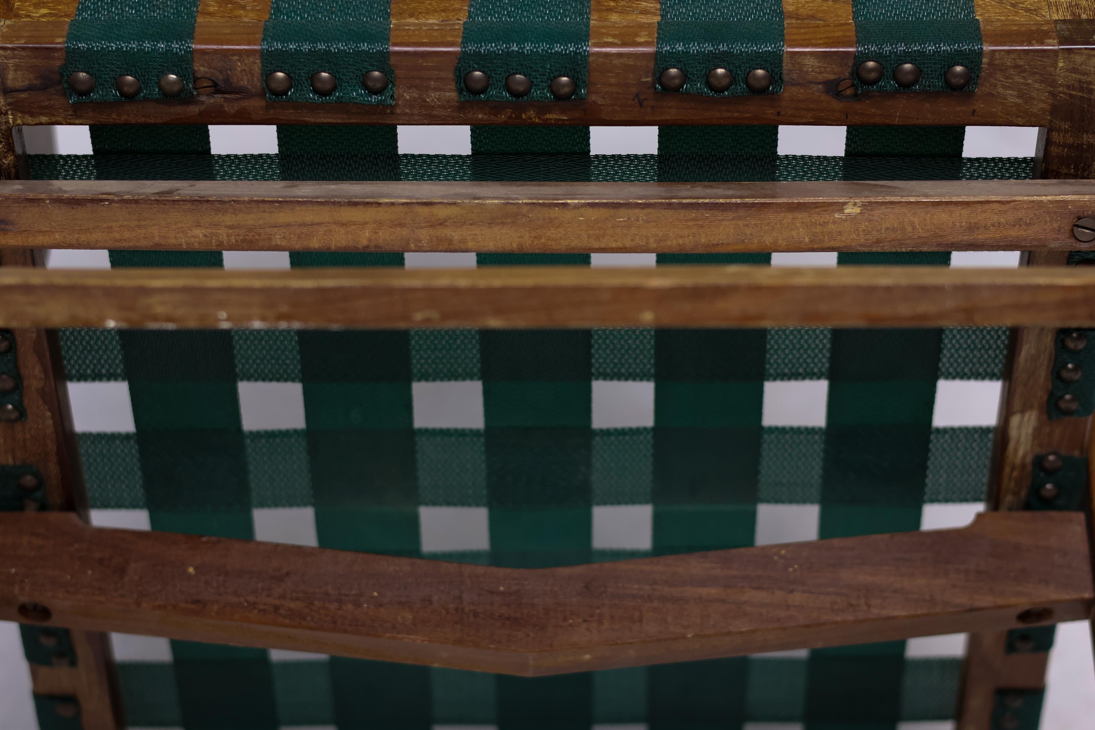 Mid-Century Italian Walnut Armchair with Webbing, in the Style of Franco Albini For Sale 2