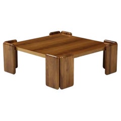 Mid Century Italian Walnut Coffee Table by Mario Marenco for Mobil Girgi 1970s