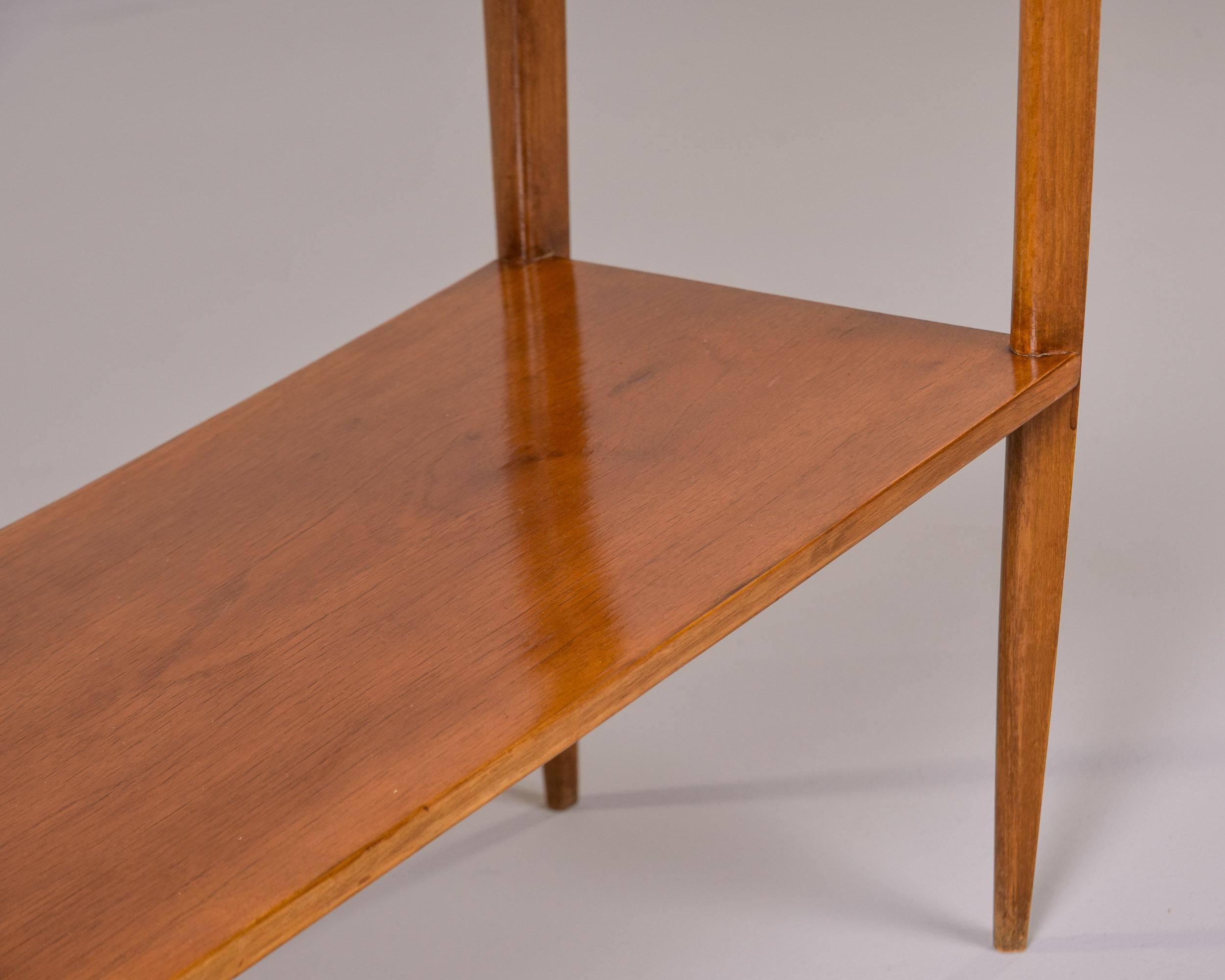 Mid Century Italian Walnut Console with Center Drawer For Sale 9