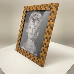 Mid-Century Italian Walnut Oak & Maple Picture or Photo Frame, circa 1960s