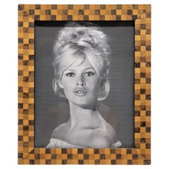 Mid-Century Italian Walnut Oak & Maple Picture or Photo Frame, circa 1960s
