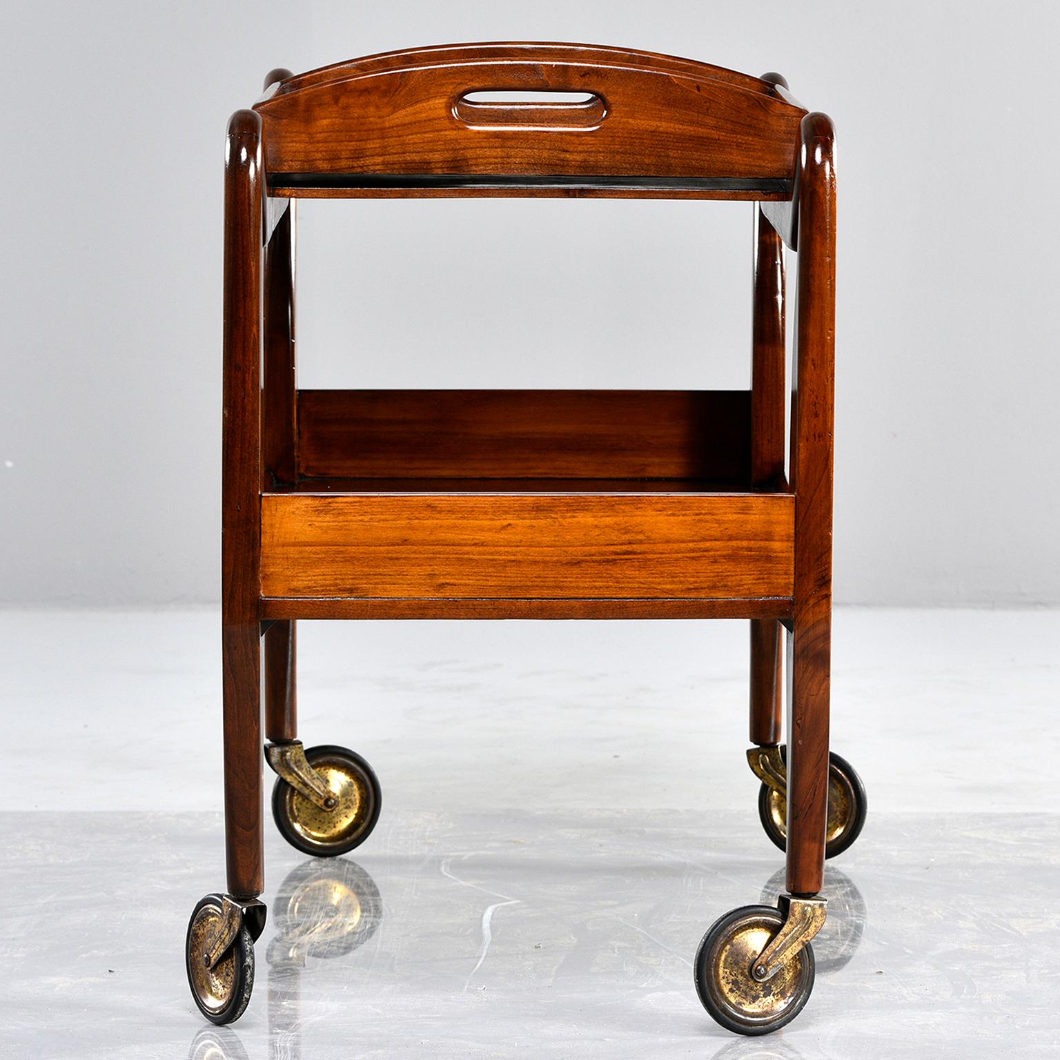 Mid-Century Modern Midcentury Italian Walnut Trolley with Removable Tray