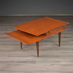 Mid-Century Italian Walnut Two-Tier Coffee Table