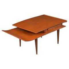 Mid-Century Italian Walnut Two-Tier Coffee Table