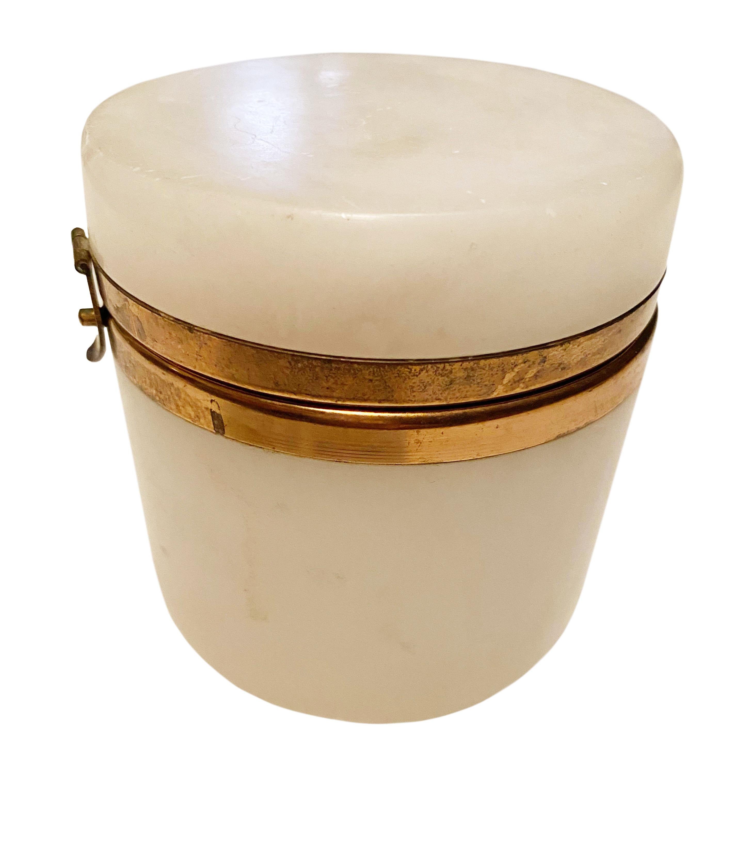 Mid Century Italian White Alabaster Box 2