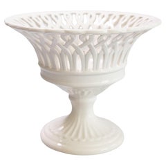 Compotier italien du milieu du siècle en porcelaine blanche Blanc De Chine
