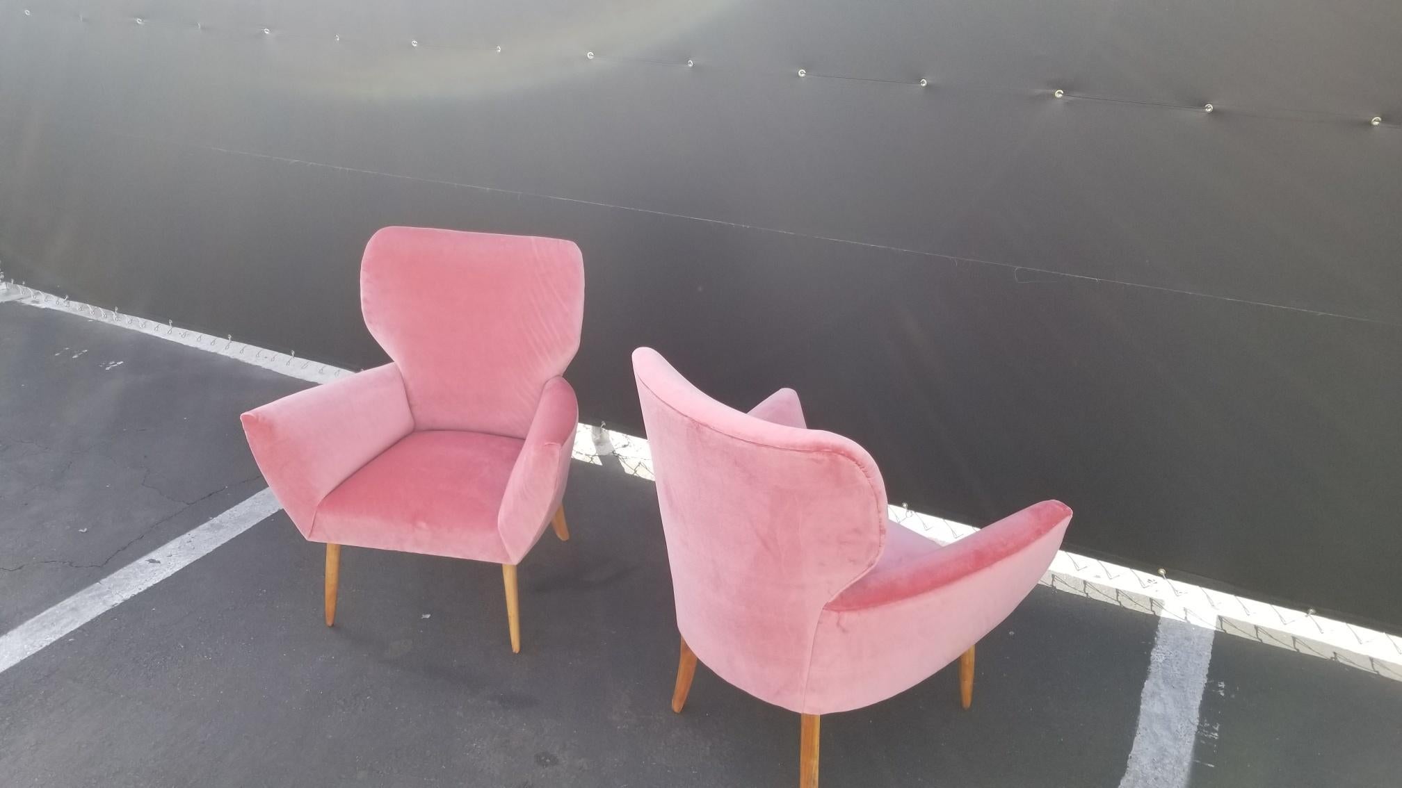 Mid-Century Modern Midcentury Italian Wing-Shaped Side Chairs
