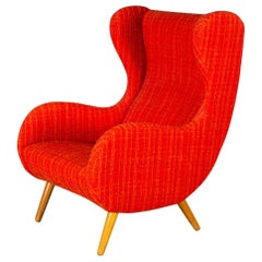 Chaise Wingback italienne du milieu du siècle dernier