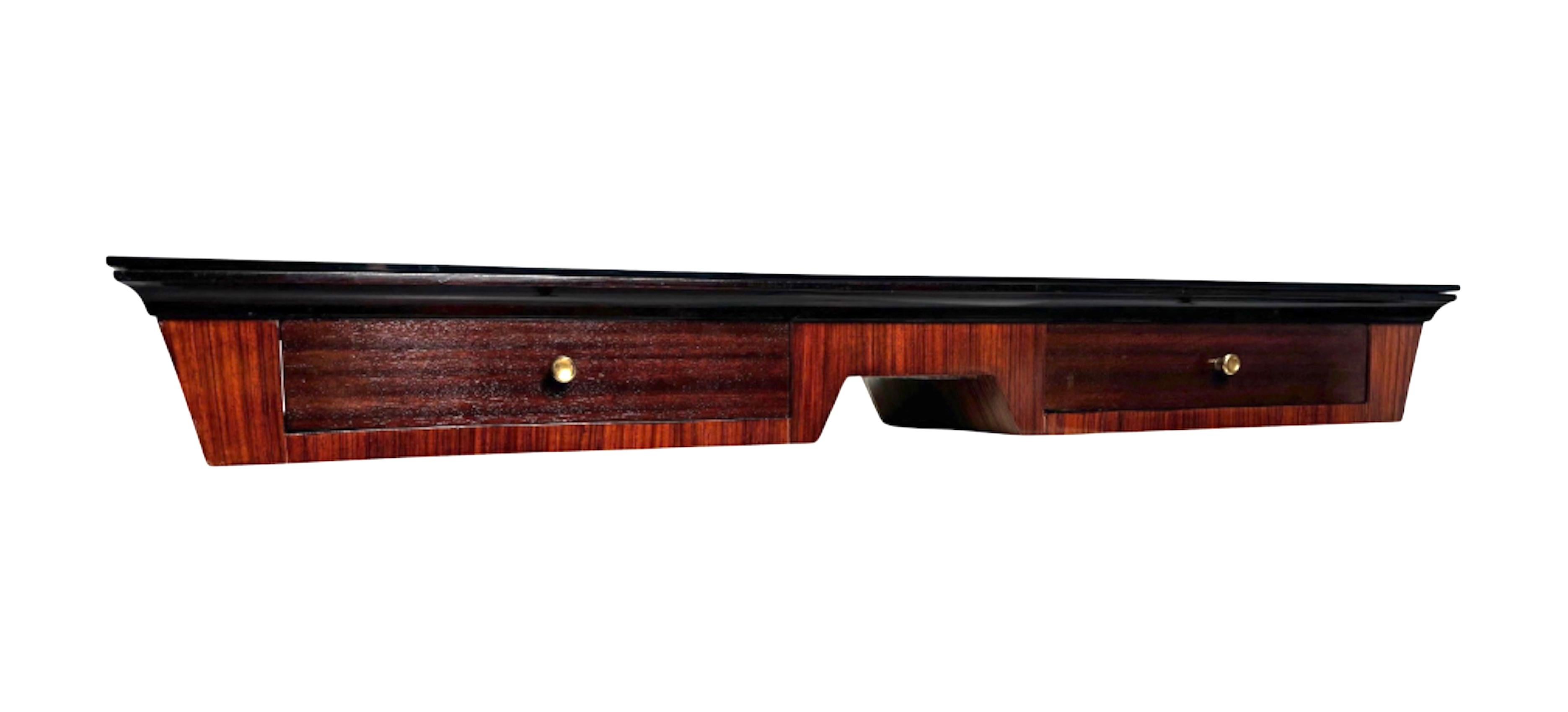 Mid-Century Modern Mid-Century Italian Wood and Brass Console Table, 1950s For Sale