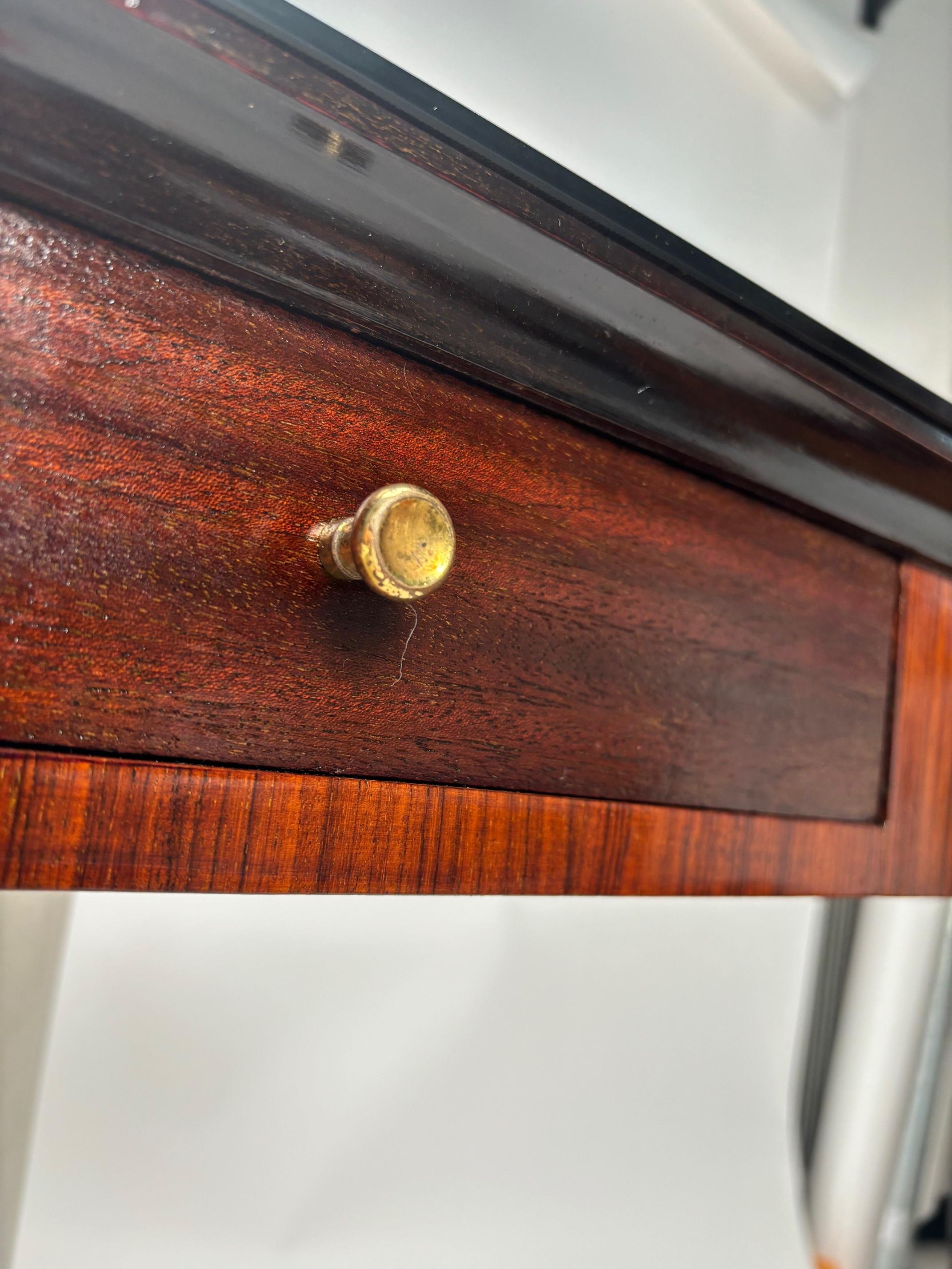Mid-Century Italian Wood and Brass Console Table, 1950s For Sale 3