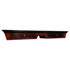 Mid-Century Italian Wood and Brass Console Table, 1950s