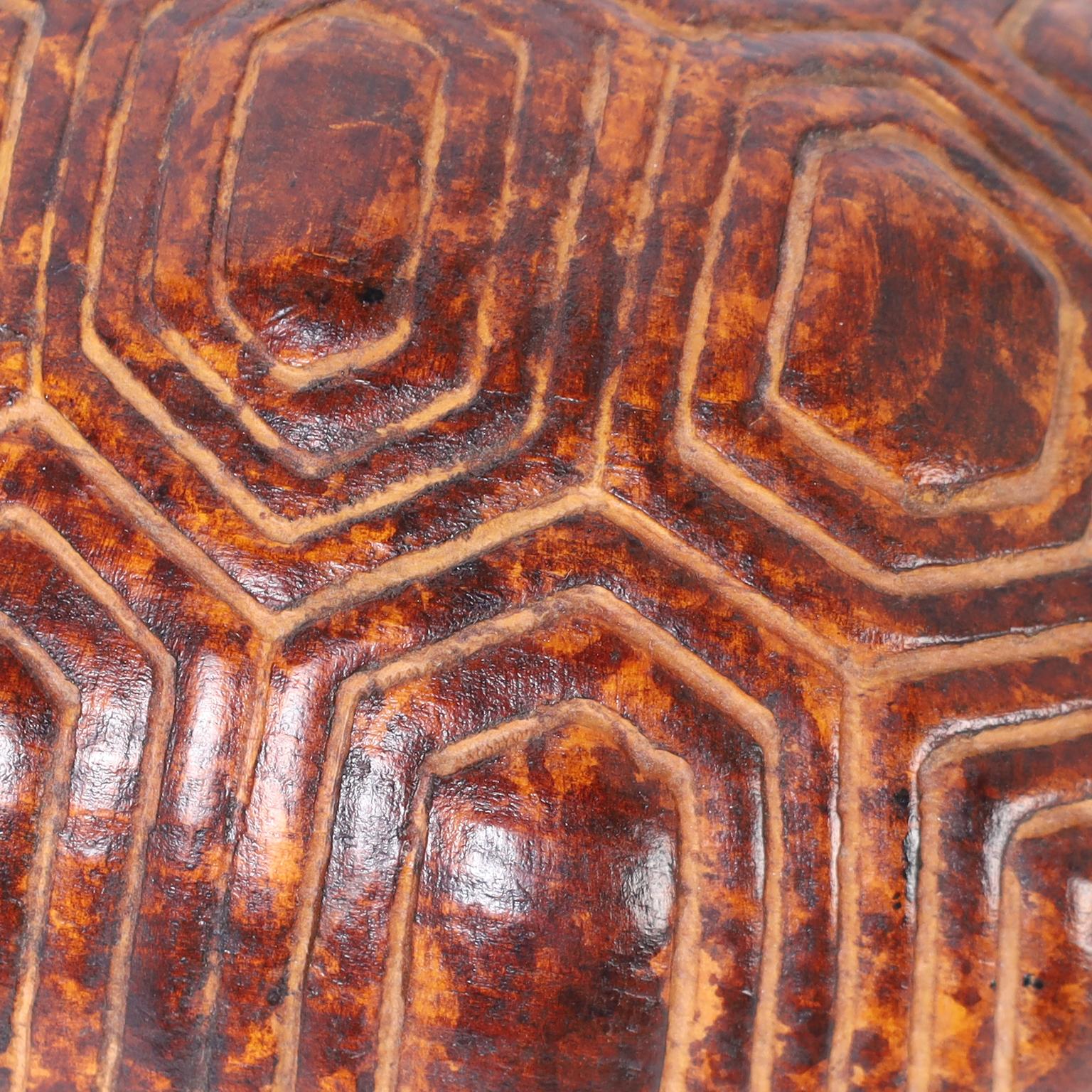 Mid-Century Italian Wood and Brass Turtle or Tortoise 1