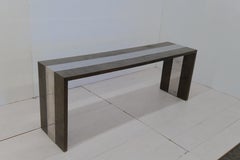 Midcentury Italian Wood and Chrome Console, 1970s